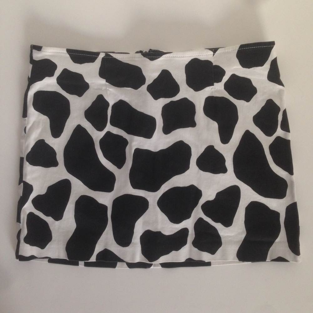 Spotted Cow Animal Print Tight Short Mini Skirt